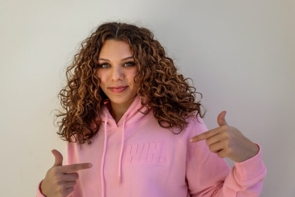 WIN. EMBOSSED HOODIE - PINK (MCKENZIE MATHURIN COLLECTION) - Image 2