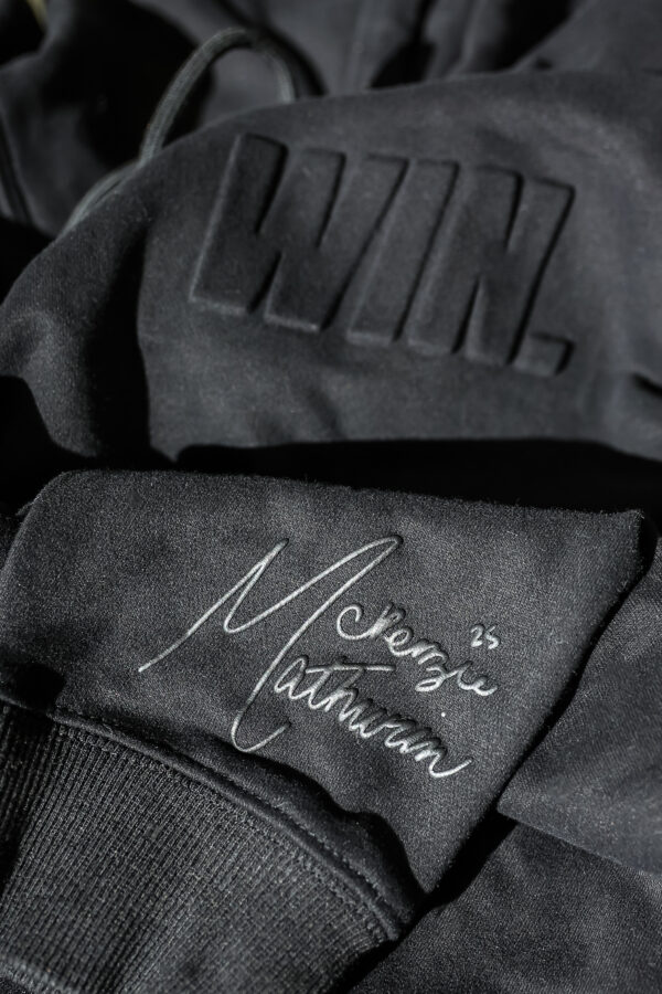 WIN. EMBOSSED HOODIE - BLACK (MCKENZIE MATHURIN COLLECTION) - Image 3