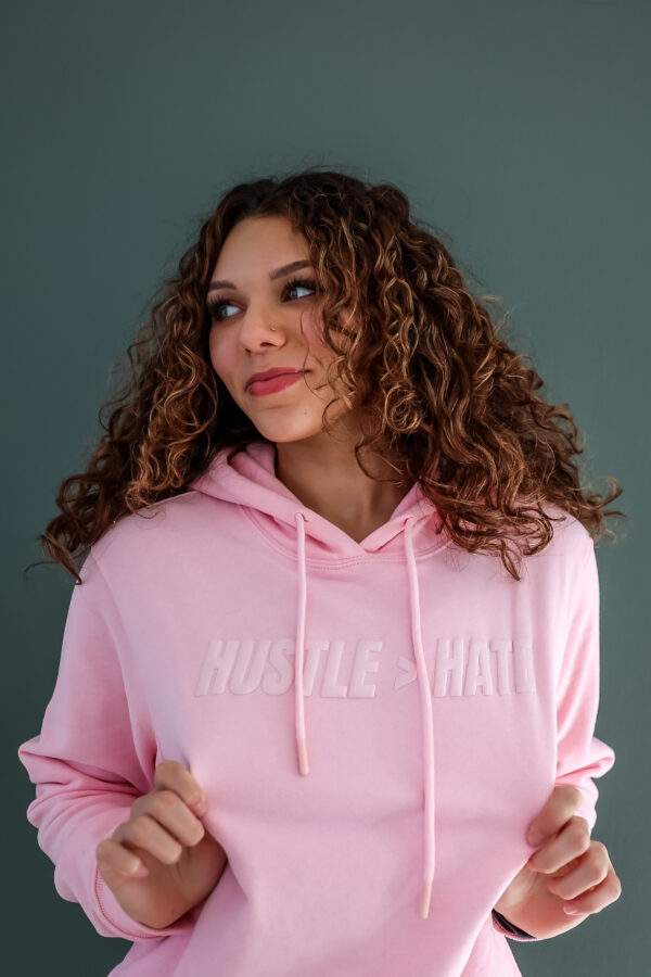 HUSTLE > HATE HOODIE - PINK (MCKENZIE MATHURIN COLLECTION)